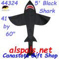 44324  Shark ( Black )5 ft.: Sea Life Kite by Premier (44324)