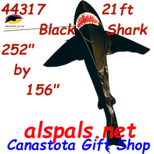 44317  Shark (Black) 21 ft.: Sea Life Kite by Premier (44317)