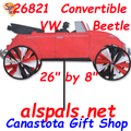26" Red VW Convertible Beetle , Vehicle Spinners (26821)