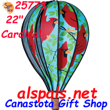 25773 Cardinals 22" Hot Air Balloons (25773) Wind Spinner