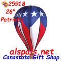 Patriotic 26" Hot Air Balloons (25918) Wind Spinner.  When you want to strut your Patriotic Pride the awesome 26" Patriotic Hot Air Balloon is the perfect purchase. Just purchase two, it will more than double projection.