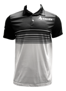 4 THE FALLEN 3 BUTTON POLO - BLACK & WHITE
