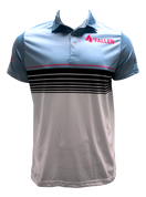 4 THE FALLEN 3 BUTTON POLO - ICE & PINK