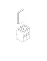 Matte White Vanity Cabinet w/Mirror 24"