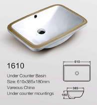 White Undermount  Bathroom Sink