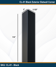 CL-01 - Exterior Slatwall Corner - Black