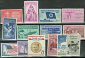 United States 1957 Commemorative Year Set, Scott Cat. Nos. 1086 - 1099, MNH