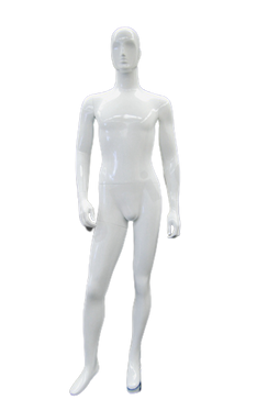 White Gloss Male Mannequins XM16-B Abstract Figurine Sitting Egghead 