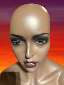 Free Shipping Fiberglass African American Female Display Head MM-H03-FHUSED