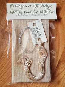Hand-dyed wool, threads and wire for Husks.