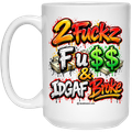 2 Fuckz 15 oz White Mug
