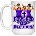 Powered Up Religion 15 oz White Mug