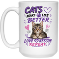 Cat Lover 15 oz White Mug