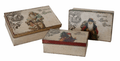 Set of 3 Old World Santa rectangle tin boxes