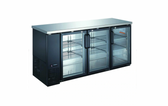 Back Bar Cooler, Glass Door, 72" - Stainless Steel Top and LED Lighting