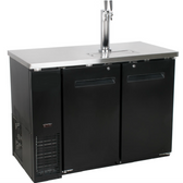 Black Kegerator / Beer Dispenser w/ Double Tap Tower - (2) 1/2 Keg Capacity-48"