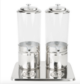 Stainless Steel and Polycarbonate Double Beverage Dispenser-3.7 Gallon 