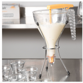 Matfer Bourgeat 116601 0.75 Qt. Polycarbonate Automatic Dispenser Funnel with Chrome-Plated Wire Stand