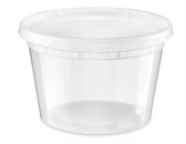 Microwavable Translucent Plastic Deli Container and Lid Combo Pack - 240/Case-16 oz. 