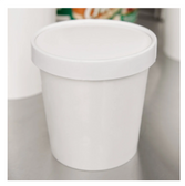 Paper Double-Wall Frozen Yogurt / Food Cup with Paper Lid - 250/Case-1 Pint White 