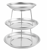 Seafood Tower Set with Small Aluminum Trays and Stand-3 tier
