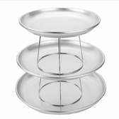 Seafood Tower Set with Large Aluminum Trays and Stand-3 tier