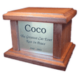 1102 - Small Wooden Pet Cremation Urn with Engraved Text VS42-TX