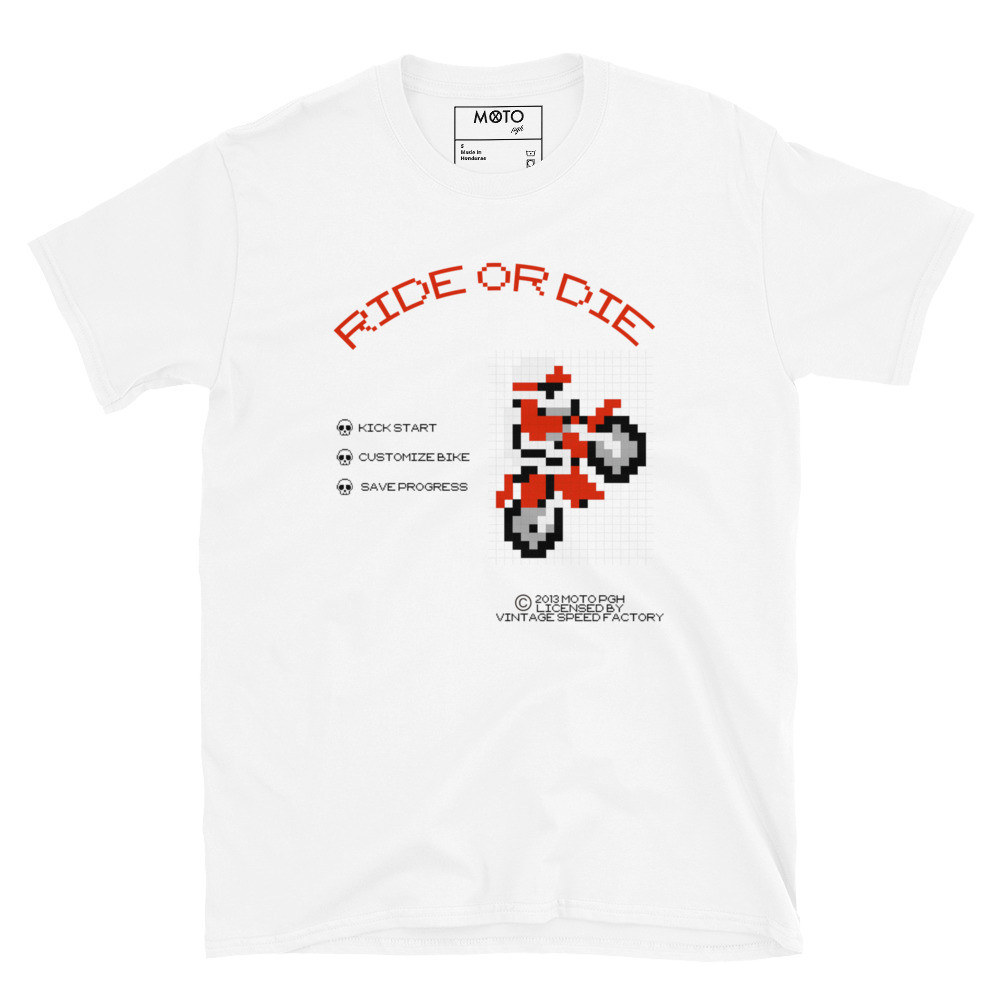 MOTO PGH RIDE OR DIE 8 Bit T Shirt MOTO PGH