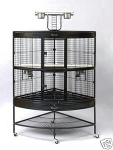 corner parrot cage