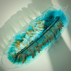 turquoise feather dish