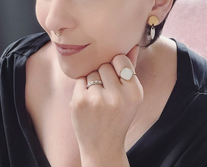 stainless square bezel ring