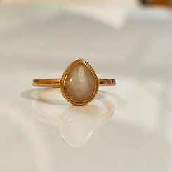 stainless teardrop bezel ring