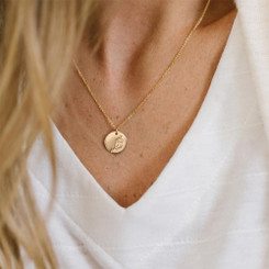 birth flower disc necklace