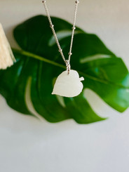 etched leaf charm