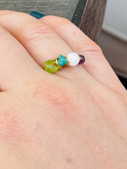 crystal gemstone breastmilk pearl ring