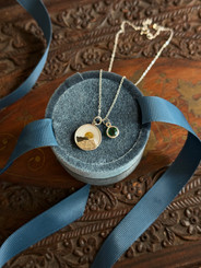 birthstone round charm