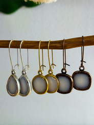 organic bezel earrings