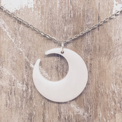 large crescent moon pendant