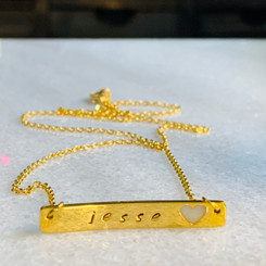 heart bar necklace