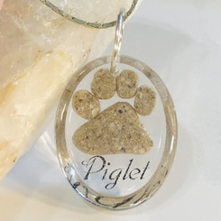 paw print memorial pendant