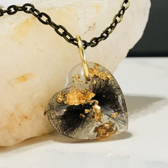 metallic heart hair pendant