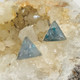 silver bezel, turquoise, and silver flecks