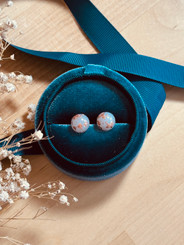 metallic round stud earrings