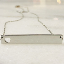 bigger heart bar necklace
