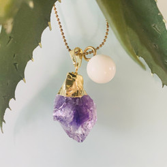 amethyst crystal & pearl