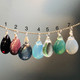 1 January-Garnet, 2 February-Amethyst (opaque), 3 February-Amethyst (transparent), 4 March-Aquamarine, 5 April-Crystal, 6 May-Emerald, 7 June-Alexandrite
