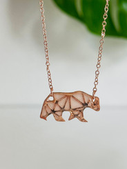 geometric bear necklace