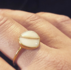 stainless abstract teardrop ring