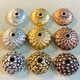 hammered silver, hammered gold, hammered copper, flower silver, flower gold, flower copper, urchin silver, urchin gold, urchin copper