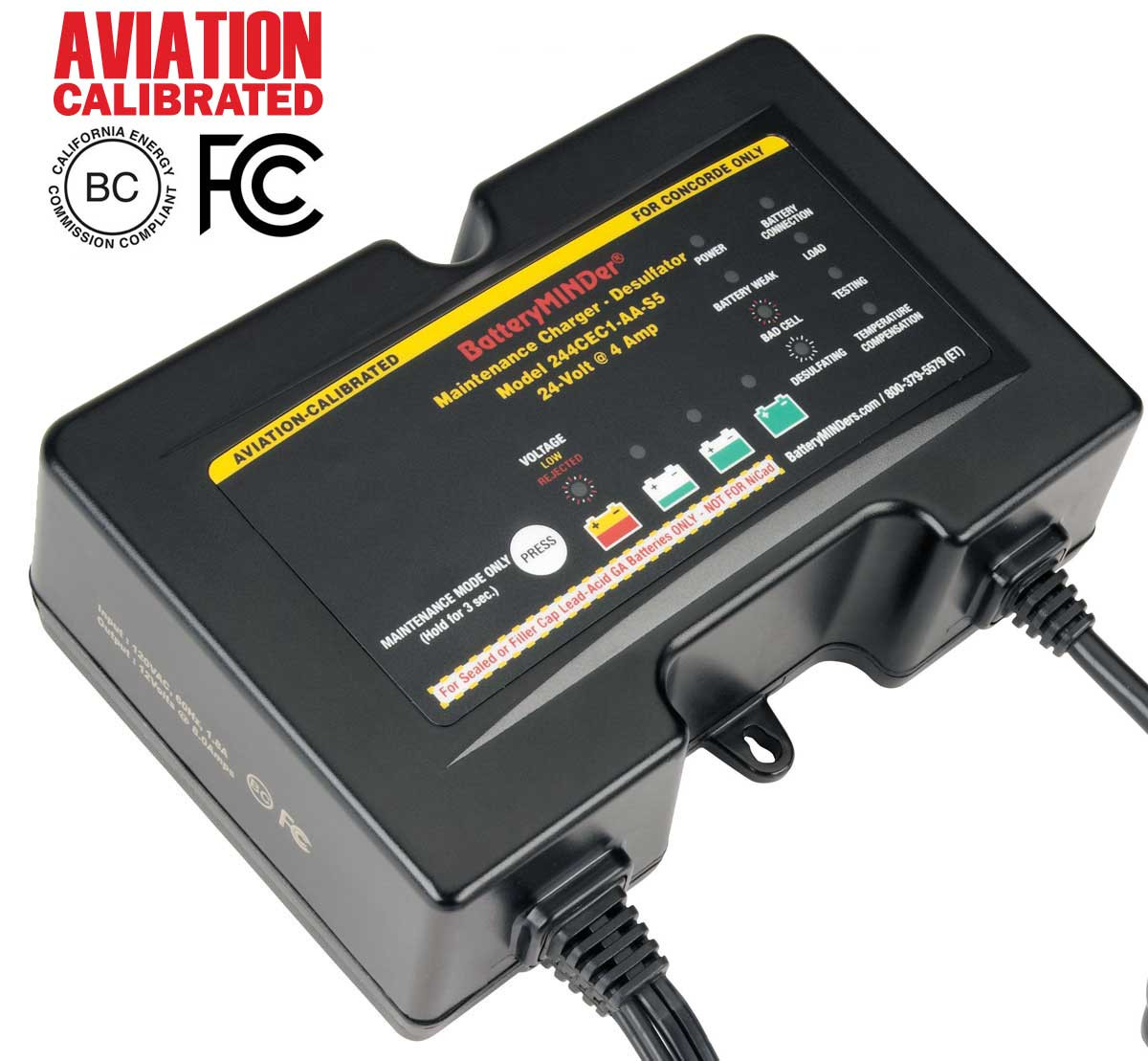 BatteryMINDer Model 244CEC2-AA-S5 24V 4 AMP CONCORDE® Aviation Battery  Charger/Maintainer/Desulfator